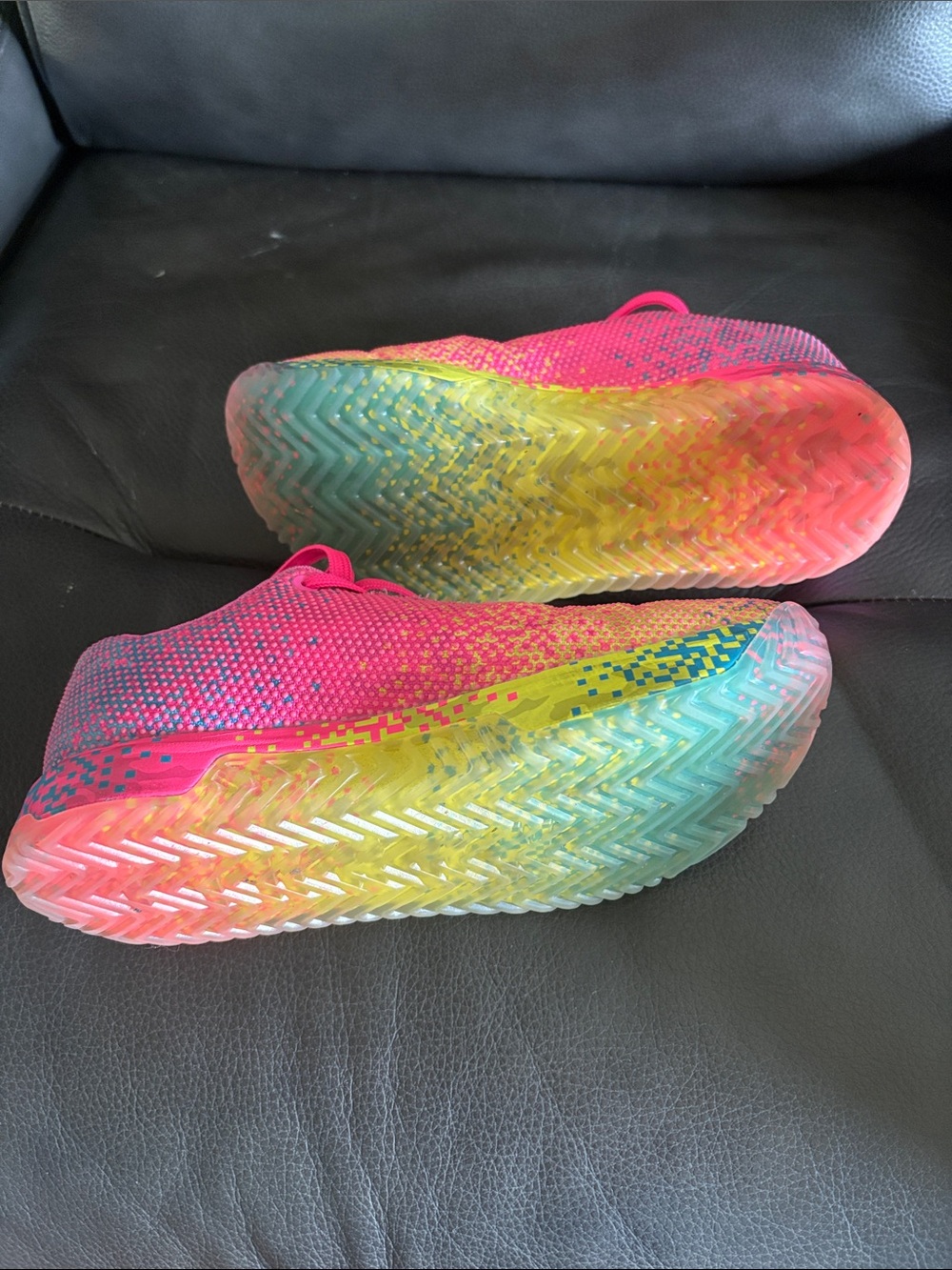 NOBULL Pink Yellow Gradient Knit Athletic Shoes - Picture 3 of 3